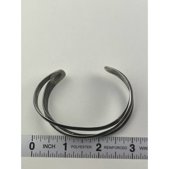 Vintage Sterling Silver Waves Cuff Modern Bracelet 39g - Picture 2 of 10